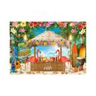 Fundo Para Festa De Aniversário Com Tema Praia Tropical Do Havai, Verão, Aloha, Flamingo, Prancha De