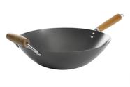 Fundo plano de aço carbono Wok Kenmore Hammond 35 cm preto