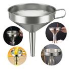 Funil De Cozinha Em Aço Inox Médio 12x12 Cm Com Alça Lateral Para Garrafas Óleo Azeite E Líquidos Mu Funil De Cozinha Em Aço Inox Médio 12x12 Cm Com Alça Lateral Para Garrafas Óleo Azeite E Líquidos Mu