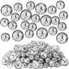 Funtery Hanging Disco Balls Bulk 100 unidades de prata de 3 cm e 5 cm