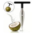 Fura Coco Profissional Abridor Furador Manual Pratico Inox Prateado -