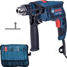 Furadeira D Impacto Bosch Gsb 13re 750w + 23 Acessórios Cor Azul 220v