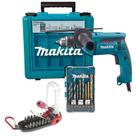 Furadeira de Impacto Makita 13mm HP1640KX1 760W com brocas e maleta + Jogo com 18 bits VOLTAGEM:110V