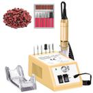 Furadeira de unhas elétrica Jiasheng 30000 rpm com 6 bits e 100 bandas