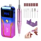 Furadeira de unhas MOCOWIND Portable 35000 RPM recarregável azul/roxa