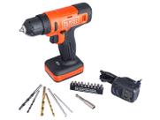 Furadeira e Parafusadeira de Impacto Black+Decker a Bateria 20 Peças BCD712VHD-BR