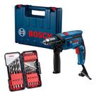 Furadeira Impacto Bosch Gsb13re 750w + Kit Brocas 18pcs 110v