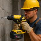 Furadeira Industrial 25v Martelete Rotativo Brushless 950rpm Amarelo Bivolt 60hz