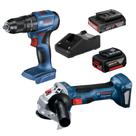 Furadeira Parafusadeira 3/8" 18V GSB 185 + Esmerilhadeira GWS 180 18V + 2 Baterias 18V + Carregador Bivolt + Maleta - BOSCH