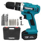 Furadeira Parafusadeira 3/8 Bateria 12v Com Acessorios Tssaper TPA12
