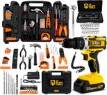 Furadeira Parafusadeira De Impacto 2 Baterias 21v 10mm Kit Jogo De Ferramentas 169 Peças Com Maleta