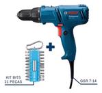 Furadeira Parafusadeira Gsr7-14 + Jogo De Bits 21 Pcs Bosch 110V