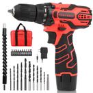 Furadeira sem fio COMOWARE 12V 1 bateria 10 unidades Bits Red