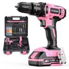 Furadeira sem fio JIARUISI 20V 2000mAh com carregador 72 unidades Bits Pink
