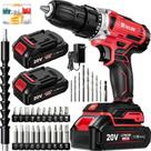 Furadeira sem fio Rivlox 20V 2,0Ah 21+1 Torque com LED e kit