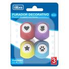 Furador Decorativo Tilibra 9mm Sortido - 4 Furadores