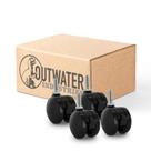 Furniture Caster OUTWATER Black Nylon Swivel, 2 rodas, pacote com 4