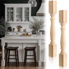 Furniture Leg DoubleFill Rubberwood 90x9x9 cm Farmhouse