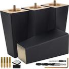 Furniture Legs Airy Abode 15 cm, preto e quadrado, conjunto de 4 Furniture Legs Airy Abode 15 cm, preto e quadrado, conjunto de 4