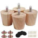 Furniture Legs Txcucc, 5 cm, borracha e madeira, conjunto de 4