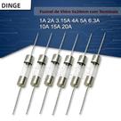 Fusível De Vidro 5*20mm 10PCS 250V Com Fio Conector De 1A a 20A Para Proteção Elétrica