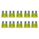 Fusivel Lamina Engate Medio 20A Amarelo 20 Amperes Automotivo Kit com 10 Unidades