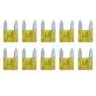 Fusivel Lamina Pequeno Mini 20A Amperes Amarelo Automotivo Kit com 10 Unidades