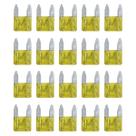 Fusivel Lamina Pequeno Mini 20A Amperes Amarelo Automotivo Kit com 20 Unidades