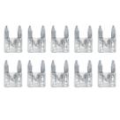 Fusivel Lamina Pequeno Mini 25A Amperes Transparente Automotivo Kit com 10 Unidades