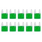 Fusivel Lamina Pequeno Mini 30A Amperes Verde Automotivo Kit com 10 Unidades