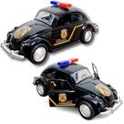 Fusquinha Polícia Federal de Ferro Clássico de Coleção 12cm Abre Portas Fusca Fricção