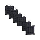 Futon Almofada Assento Algodão Poliester 40cmx40cm - Preto Kit:6