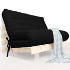 Futon Casal Tokio Sofa Cama Preto Acquablock Madeira Maciça