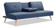 Futon Hobbs Azul Importado 3 Lugares - Just Home Collection
