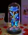 Fvawe Galaxy Crystal LED Light Up Rose em cúpula de vidro