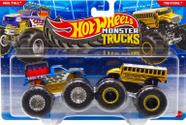 Fyj64 hot wheels monster trucks com 02 carros haul y all/too s cool jlv85 mattel