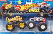 Fyj64 hot wheels monster trucks com 02 carros helichopper/rescue rampager jhy84 mattel