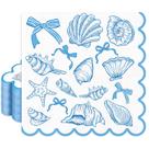 FYSUIMU, 50 unidades de guardanapo de papel recortado Ocean Bow Seashell Conch Starfish, guardanapos de almoço descartáveis, guardanapos de jantar para festas de verão na praia