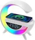 G Speaker Luminária de Mesa Rgb Caixa De Som Carregador Por Indução Despertador Rádio Relógio