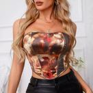 G0326-Blusa Festa Balada Sexy Corset Estampado Top Cropped 15n04