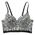 G0706-Blusa Top Cropped Corpete Corselet Balada Carnaval Luxo 473s