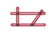 Gabarito Angular Plástico Multifunção Vermelho e Preto