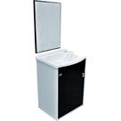 Gabinete 47X30cm Kit Snow Preto Com Espelho Policlass