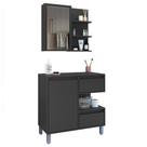 Gabinete 80 cm e Espelheira CJ2001 Mell Grafite FAEM