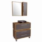 Gabinete 80cm Alice Mel Grafite Balcão Espelheira Cuba Preta Armário Suspenso 2 Gavetas Para Banheiro Gabinete 80cm Alice Mel Grafite Balcão Espelheira Cuba Preta Armário Suspenso 2 Gavetas Para Banheiro