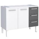 Gabinete Aço Novo Venus 1,17 Metros Preto Para Pia de 1,20 Metros - P103620 - COZIMAX