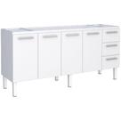 Gabinete Aço Novo Venus 1,92 Metros Branco Para Pia 2,00 Metros - P103629 - COZIMAX