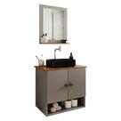 Gabinete Arm Banheiro Deli 2 Portas com Cuba Oxford Preta