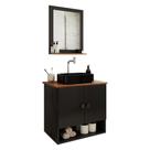 Gabinete Arm Banheiro Deli 2 Portas com Cuba Oxford Preta
