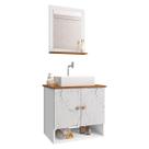 Gabinete Arm Banheiro Deli 2 Portas com Cuba Torino Branca